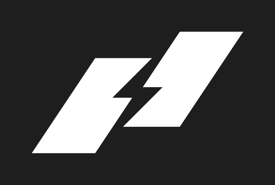 The Nexenergie symbol, white on charcoal